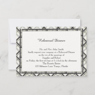 Invitation Répétition du Mariage plaqué noir et blanc