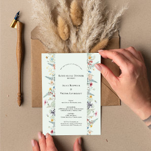 Invitation Répétition du Mariage vert de la Mention simple Fl