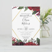 Invitation RÉPÉTITION  | Élégante riche florale bordeaux Mars (Debout devant)