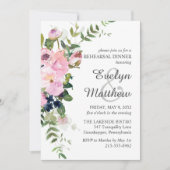 Invitation Répétition en Gris de bouquet rose pâle (Devant)