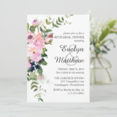 Invitation Répétition en Gris de bouquet rose pâle (Debout devant)