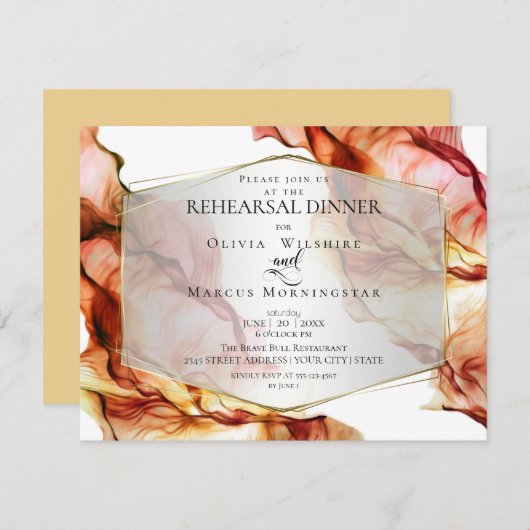 Invitation RÉPÉTITION | Encre Abstraite fluide Couleurs d'aut (Devant / Derrière)