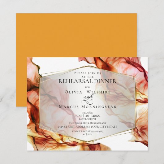Invitation RÉPÉTITION | Encre Abstraite fluide Couleurs d'aut (Devant / Derrière)