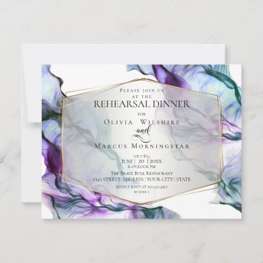 Invitation RÉPÉTITION | Encre Abstraite fluide Plum Ultra Vio (Devant)