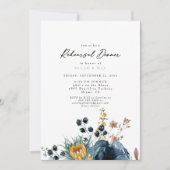 Invitation Répétition Florale Bleu & Tournesol (Devant)