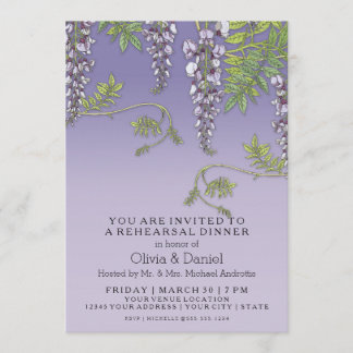 Invitation Répétition florale de glycines vintages de Nouveau