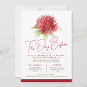 Invitation Répétition florale de waratah rouge avant le maria (Devant)