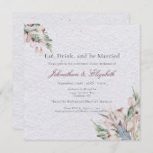 Invitation Répétition florale et botanique du Boho aquarelle (Devant / Derrière)