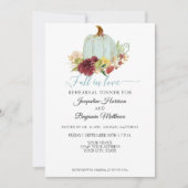 Invitation Répétition florale rustique de citrouille bleue de (Devant)