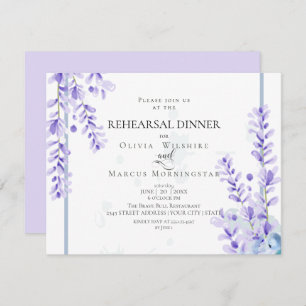 Invitation Répétition   Lavande d'aquarelle -bleu-poussiéreux