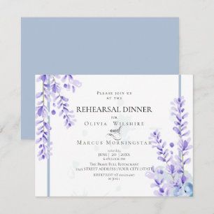 Invitation Répétition Lavande d'aquarelle -bleu-poussiéreux