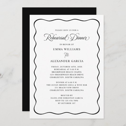 Invitation Répétition mariage (Devant / Derrière)