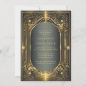 Invitation Répétition Mariage Art Déco Glam ID1033 (Devant)