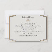 Invitation Répétition Mariage Art Déco Gold Posh (Devant)