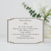 Invitation Répétition Mariage Art Déco Gold Posh (Debout devant)