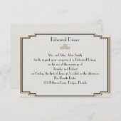 Invitation Répétition Mariage Art Déco Gold Posh (Devant / Derrière)