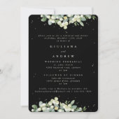 Invitation Répétition Mariage Black Snowberry+Eucalyptus (Devant)