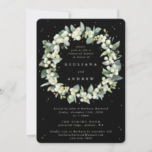 Invitation Répétition Mariage Black Snowberry+Eucalyptus