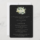 Invitation Répétition Mariage Black Snowberry+Eucalyptus (Devant)