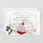 Invitation Répétition mariage | Burgundy Peony Floral Spray (Devant)