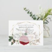 Invitation Répétition mariage | Burgundy Peony Floral Spray (Debout devant)