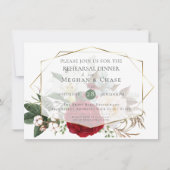 Invitation Répétition mariage | Burgundy Peony Floral Spray (Devant)