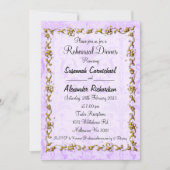 Invitation Répétition Mariage damassé vintage (Devant)