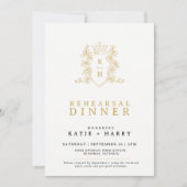 Invitation Répétition mariage en or blanc mongramme de la Cou (Devant)