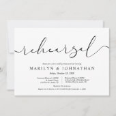 Invitation Répétition mariage et dîner, minimaliste moderne (Devant)