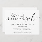 Invitation Répétition mariage et dîner, minimaliste moderne (Devant / Derrière)