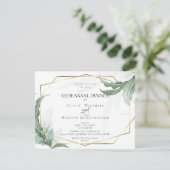 Invitation Répétition mariage | Feuilles tropicaux modernes e (Debout devant)