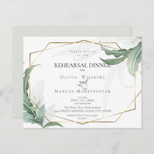 Invitation Répétition mariage   Feuilles tropicaux modernes e