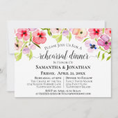 Invitation Répétition Mariage Fleur sauvage aquarelle et dîne (Devant)