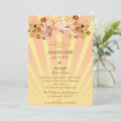 Invitation Répétition Mariage Floral Burnt Orange Sunray (Debout devant)