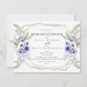 Invitation Répétition mariage | Floral d'anémone violet (Devant)