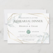 Invitation Répétition mariage | Grayed Jade Green Botanical (Devant)