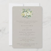 Invitation Répétition Mariage Greige Snowberry+Eucalyptus (Devant)