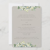 Invitation Répétition Mariage Greige Snowberry+Eucalyptus (Devant)