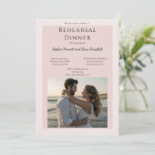 Invitation Répétition mariage photo rose vif moderne (Debout devant)