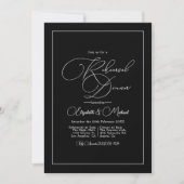 Invitation Répétition minimaliste monochrome Mariage noir (Devant)