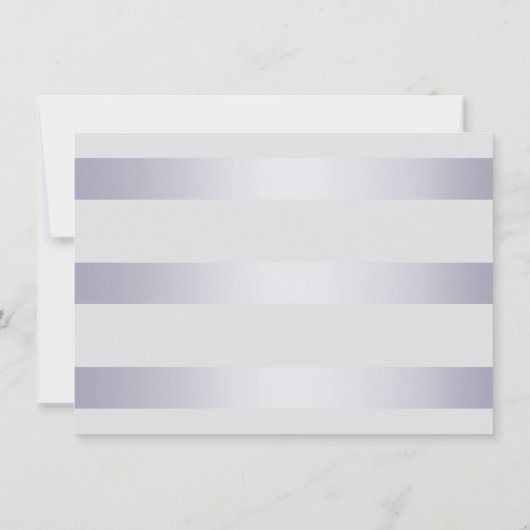 Invitation Répétition | Monogramme en argent violet en bande  (Dos)