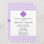 Invitation Répétition Motif de monogramme Lavender Quatrefoil (Devant / Derrière)
