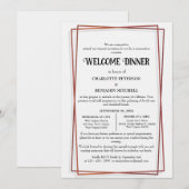 Invitation Répétition Rose géométrique Gold Frame Dîner de bi (Devant / Derrière)