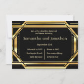 Invitation Répétition Vintage Art Déco Or Noir (Devant)