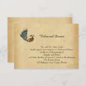 Invitation Répétition vintage de mariage de monogramme de (Devant / Derrière)