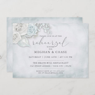 Invitation Répétition Vintage glace bleu blanc Roses