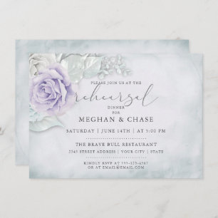 Invitation Répétition Vintage Lilac et glace Roses blanches