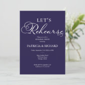 Invitation Répétons un dîner de répétition bleu élégant de la (Debout devant)