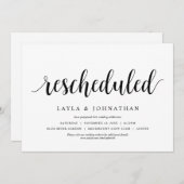 Invitation Replanifié, Mariage Modifier la date (Devant / Derrière)