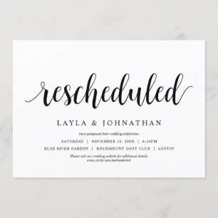 Invitation Replanifié, Mariage Modifier la date